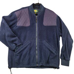 Cabelas Outdoor Gear Mens Large Blue Fleece Jacket Quilted Accents Full Zip